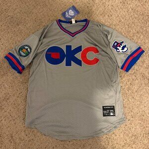XXL Ebbets Field Flannels Oklahoma City 89ers Mesh Pullover Jersey OKC, Grey NWT